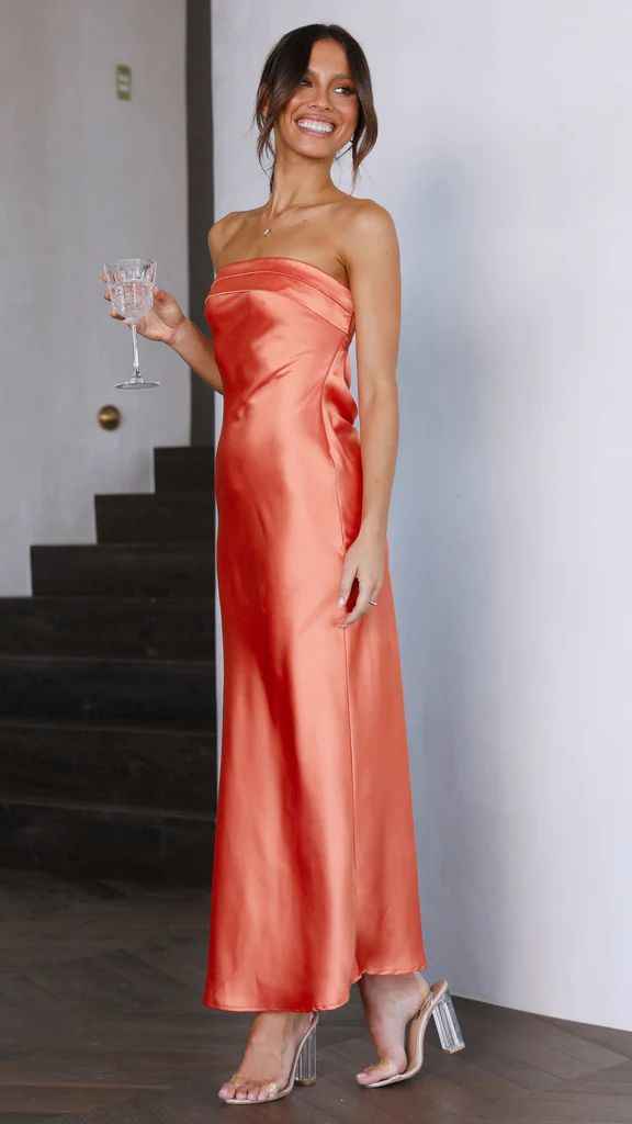 Satin Halter Backless Slit Midi Dress - Print High Neck Elastic Waist Wedding Guest Dress
