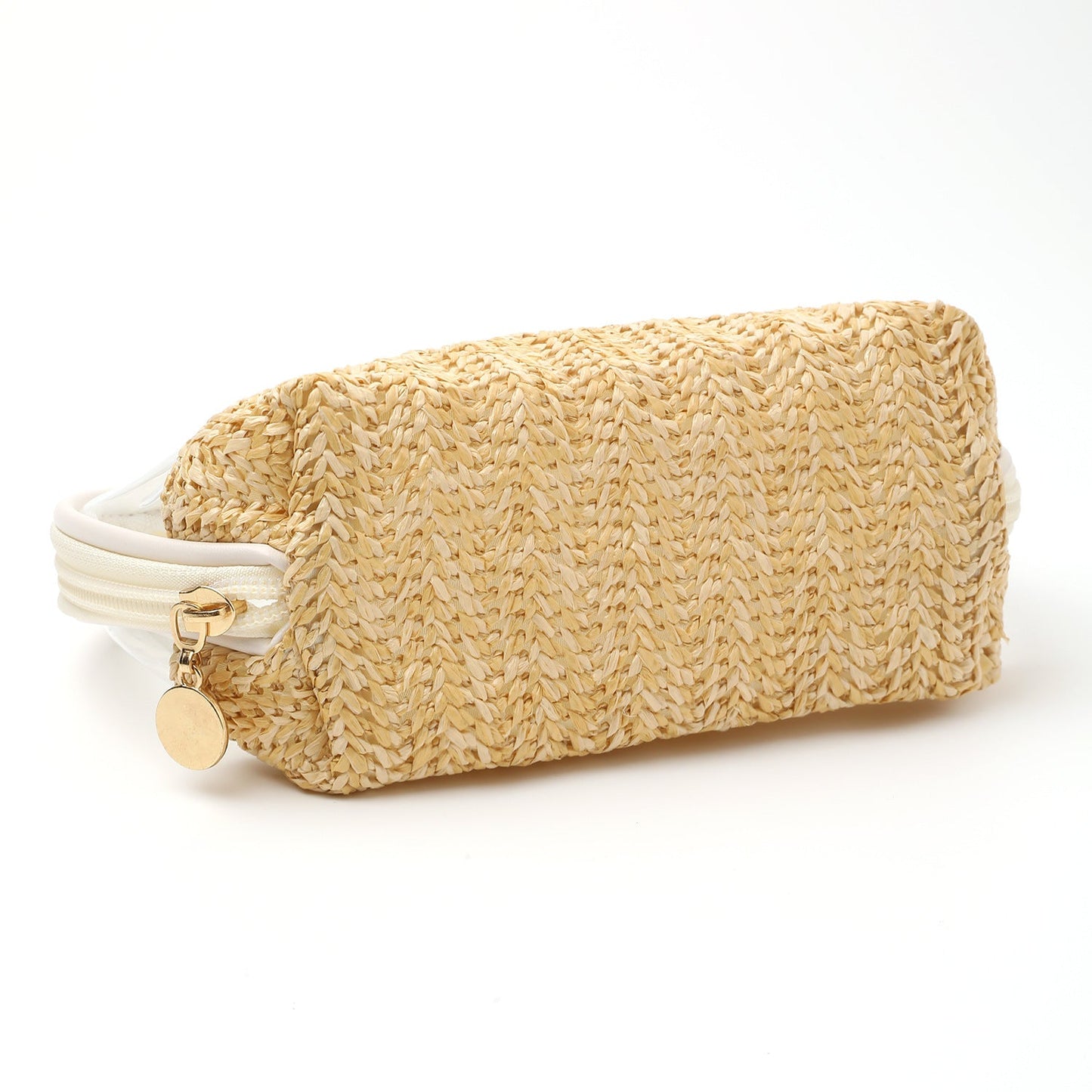 Straw Woven Makeup Bag - Small Waterproof Cosmetic Organizer for Travel & Portable Storage -dropshippingabc.com