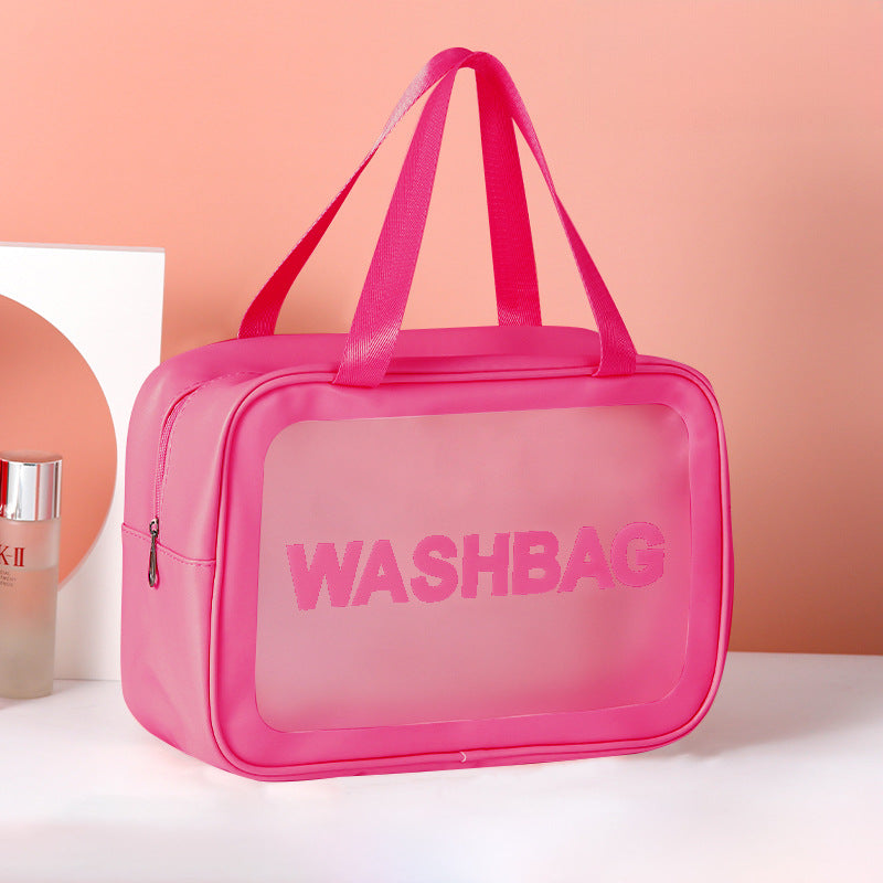 Frosted PU Three-Piece Toilet Bag - Large Capacity PVC Toiletries & Translucent Cosmetics Organizer -dropshippingabc.com