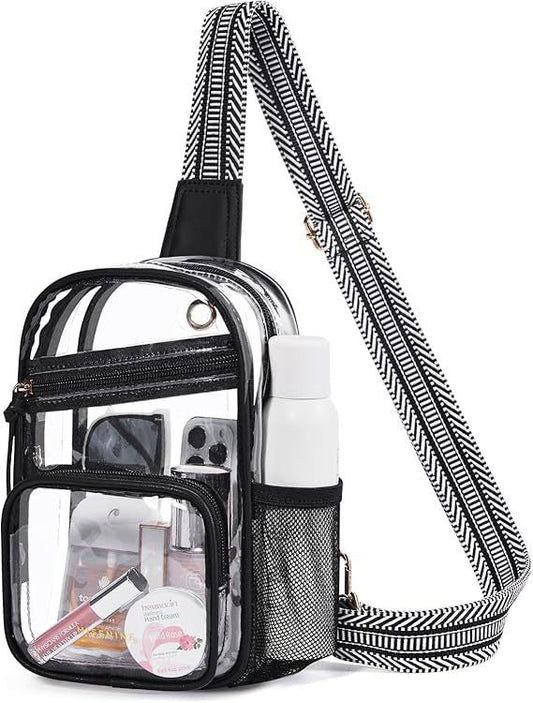 Transparent Breast Bag for Concerts – Premium Fanny Pack Crossbody for Women, Ideal Waist Bag for Travel, Sports, Holidays, and Running – Durable Transparent Chest Bag for Stadium Events -dropshippingabc.com