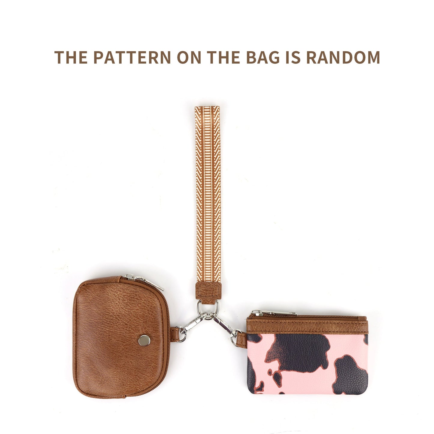 Checkerboard Wristlet Wallet for Women - Multifunctional Mini Zip Around Wrist Bag with Dual Pouch -dropshippingabc.com