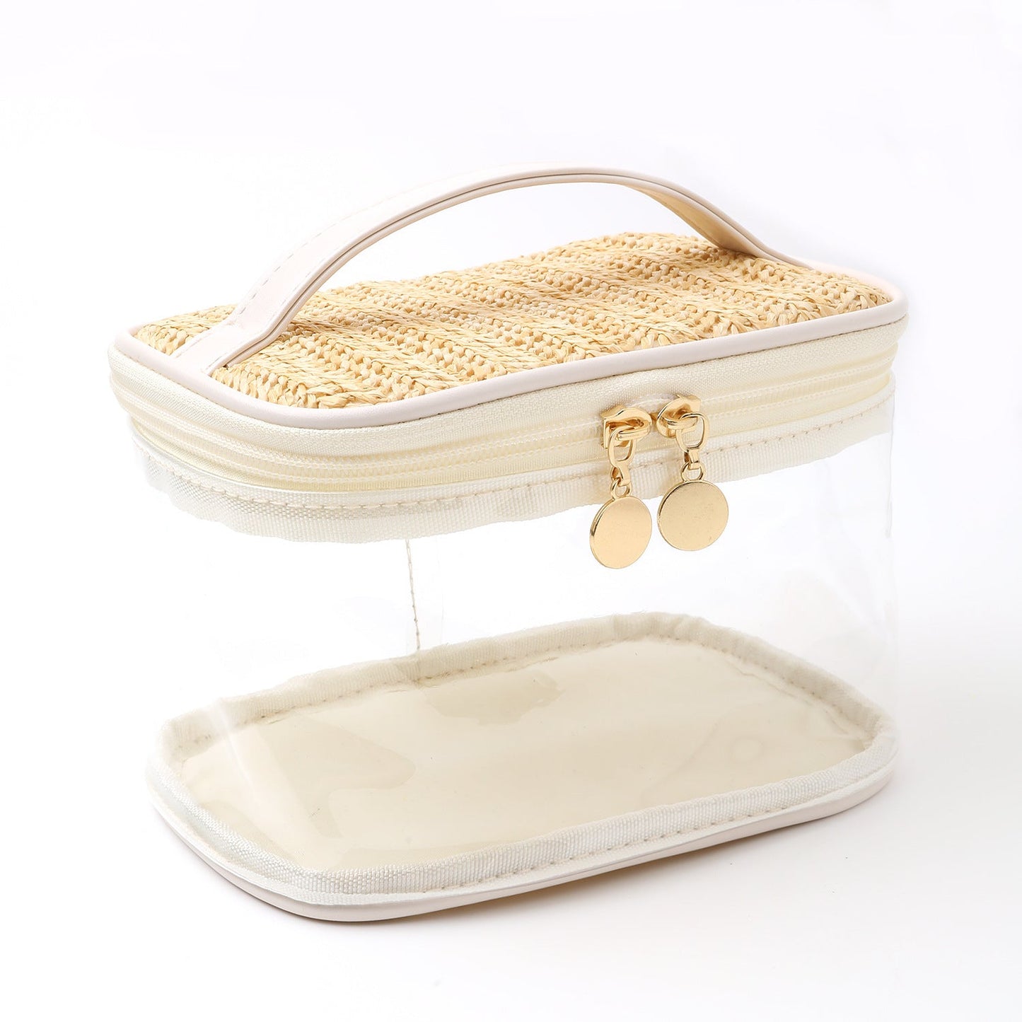 PVC Straw Makeup Bag for Women - Large Capacity Lightweight Travel Toiletry & Cosmetic Organizer -dropshippingabc.com