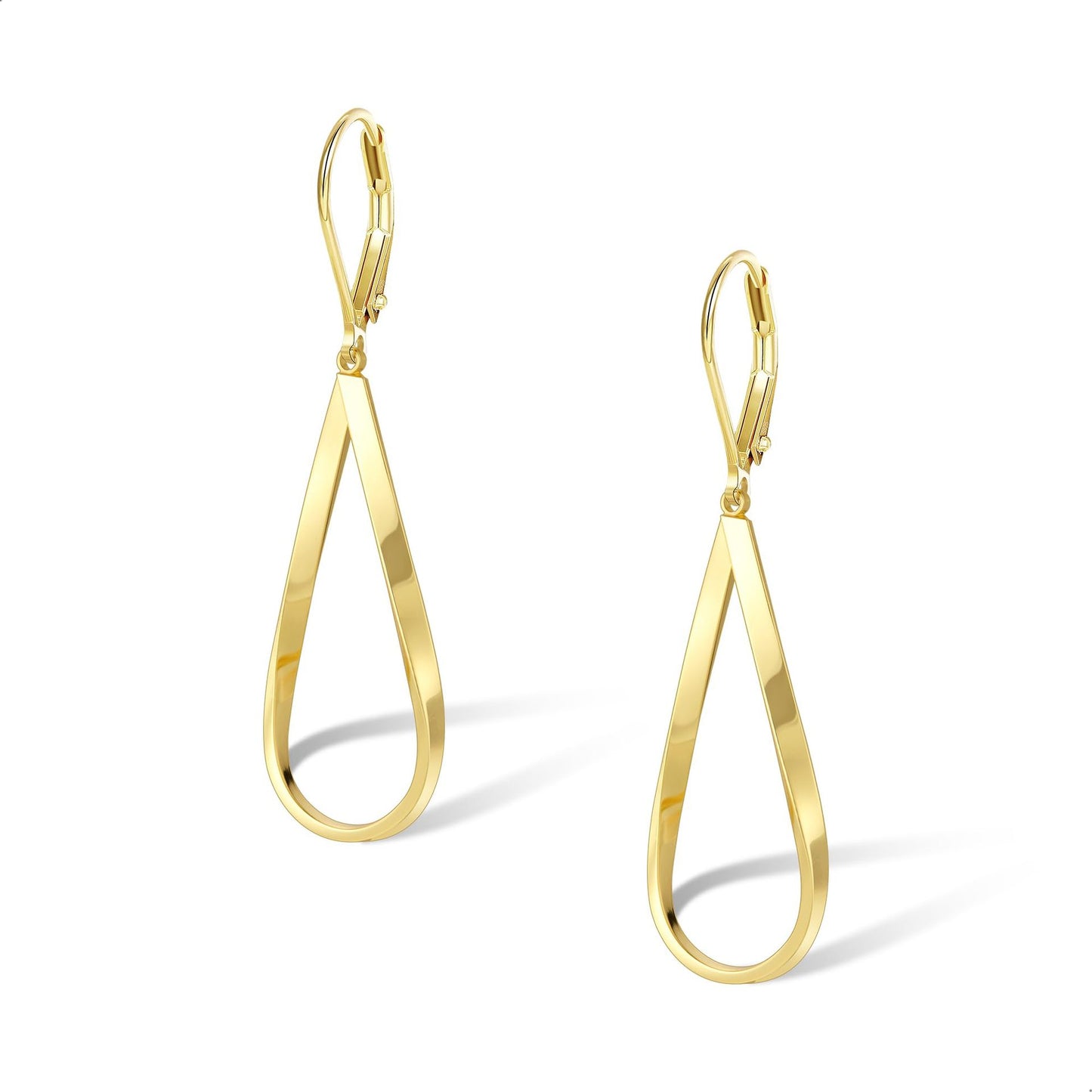 Gold  Earrings for Women Hypoallergenic Leverback Drop Dangle Earrings Trendy 14K Gold Plated Twisted Spiral Teardrop Rhombus Heart Dangle Earring for Women Dainty Fashion Jewelry Gifts -dropshippingabc.com