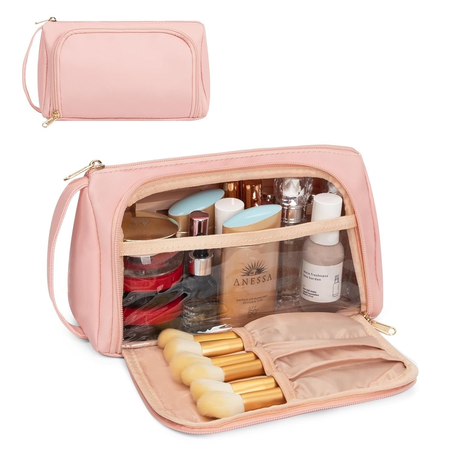 Large Capacity Travel Makeup Bag - Versatile Cosmetic Organizer & Portable Toiletry Case -dropshippingabc.com