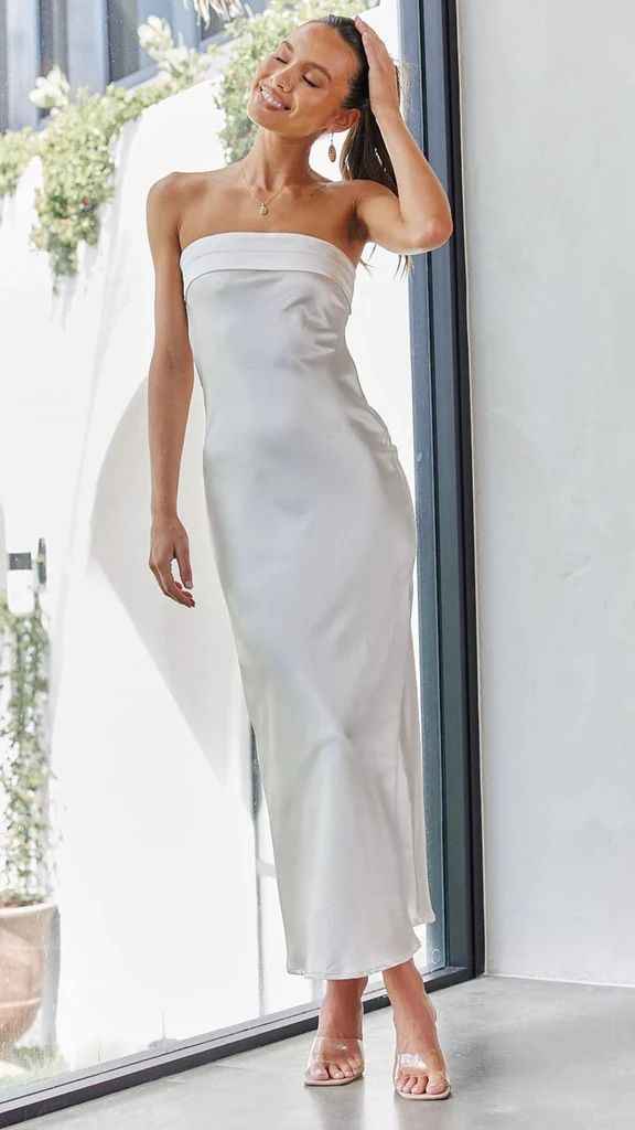 Satin Halter Backless Slit Midi Dress - Print High Neck Elastic Waist Wedding Guest Dress