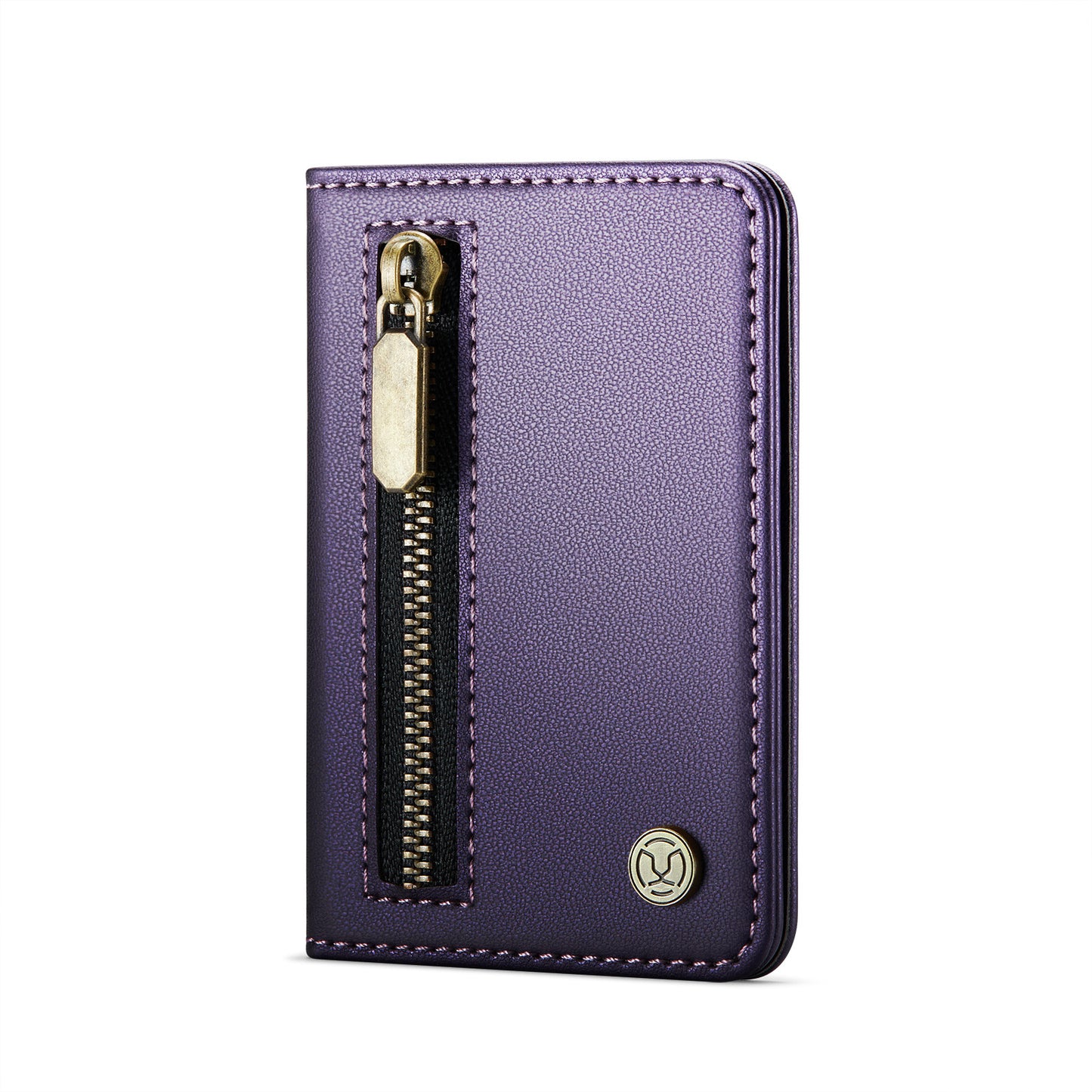 Magsafe ring magnetic card case  for iPhone17 card anti-theft brush 16/15/14/13 zipper change bag Wallet Magnetic Card Holder RFID Blocking, PU Leather Minimalist Phone Wallet Compatible with MagSafe Phones -dropshippingabc.com