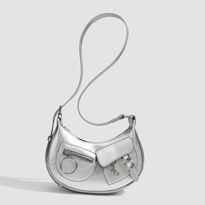 Stylish Retro Small Crossbody Bag - Versatile Punk Crescent Bag for Everyday Casual Use -dropshippingabc.com