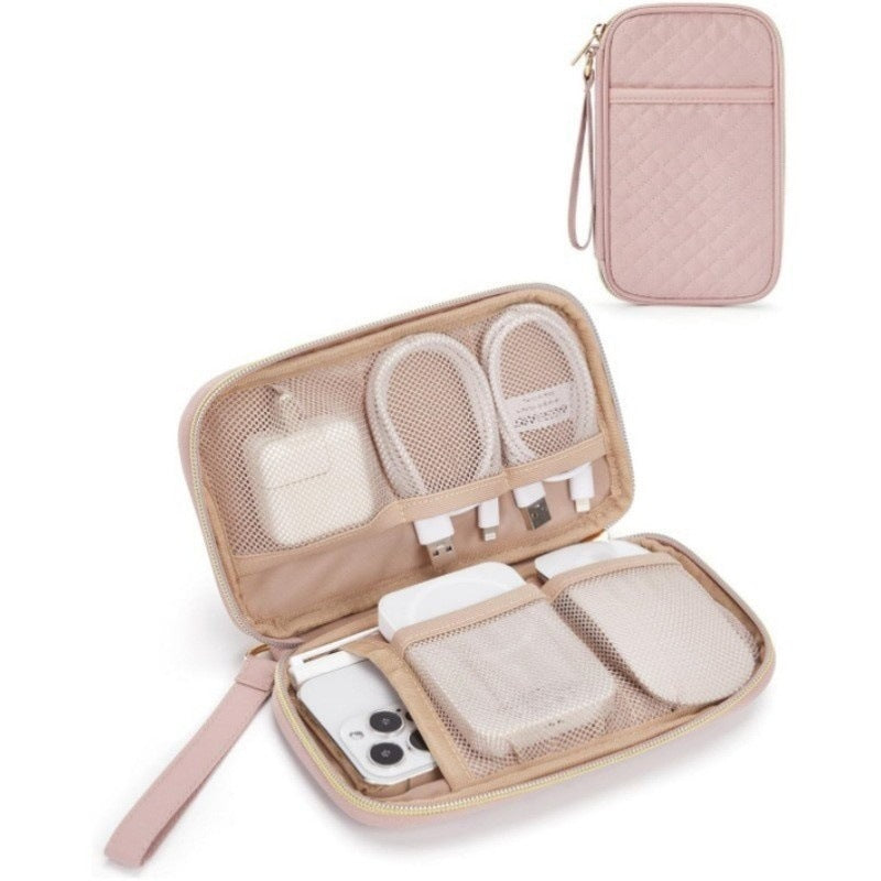 Zip Around Wristlet Wallet for Women with Headphone Cable Storage - Travel Cable Organizer Bag -dropshippingabc.com