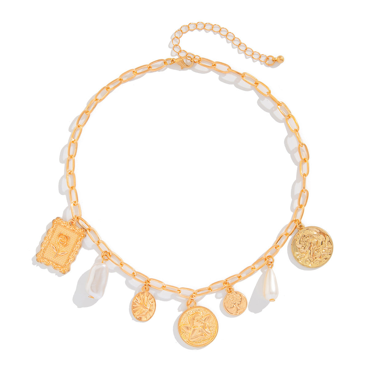 Heart Zircon Cuban Link Necklace - Gold Plated Paperclip Chain Hip Hop Jewelry for Women & Men -dropshippingabc.com