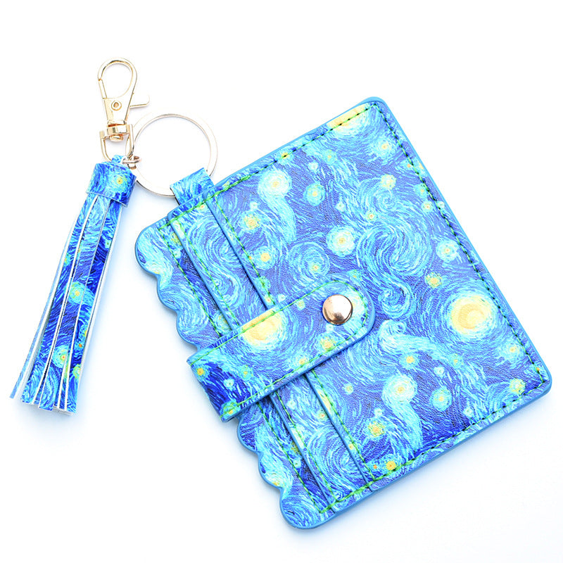 Women's Keychain Card Holder - Printed Front Pocket Wallet for Credit Cards & ID -dropshippingabc.com