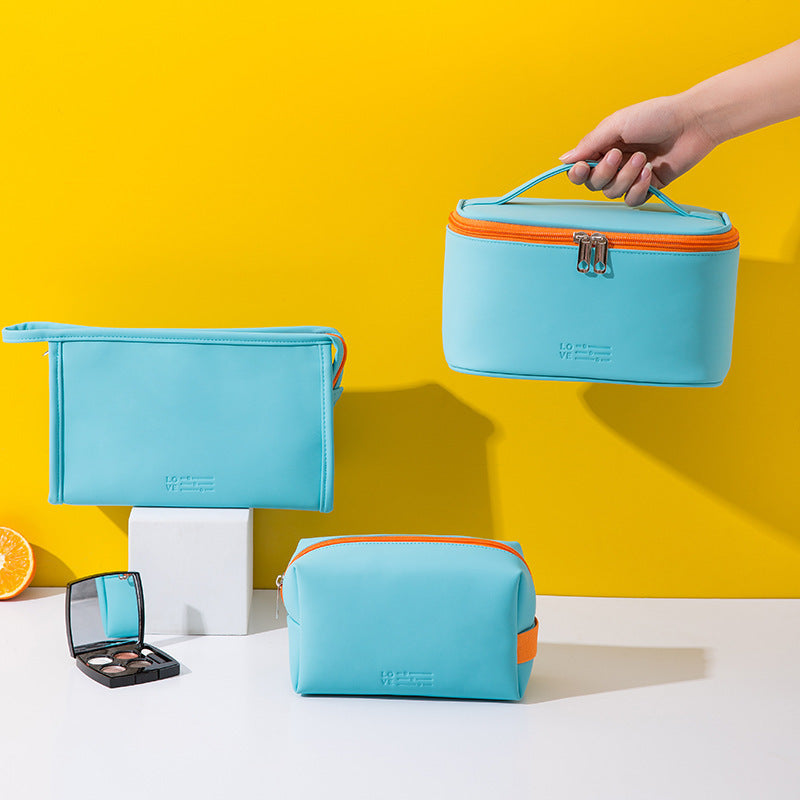 3-Piece Large Capacity Makeup Bags Set - Waterproof PU Cosmetic Organizer for Gym, College, Travel -dropshippingabc.com