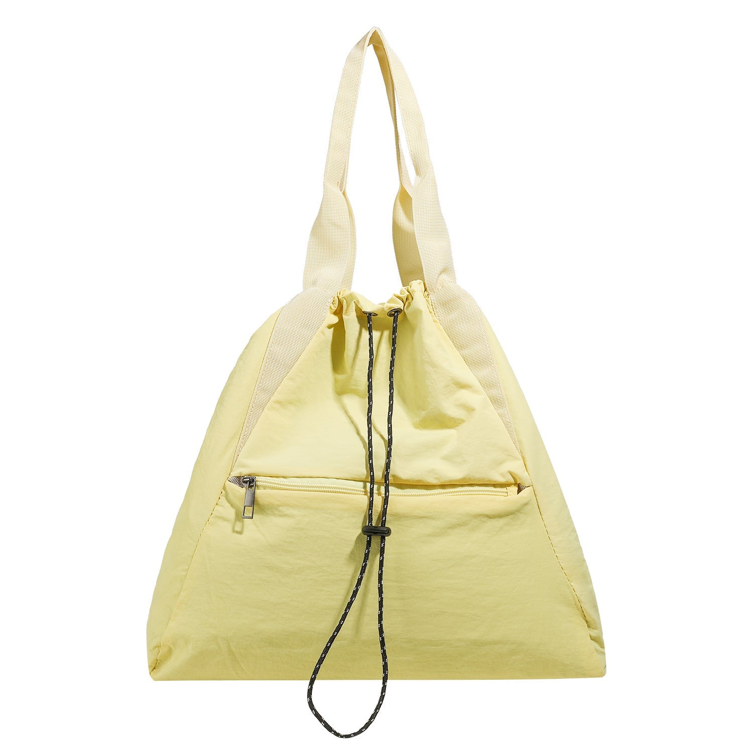 Yellow Drawstring Backpack Purse - Large Capacity Travel Backpack for Students, Lightweight Shoulder Handbag -dropshippingabc.com