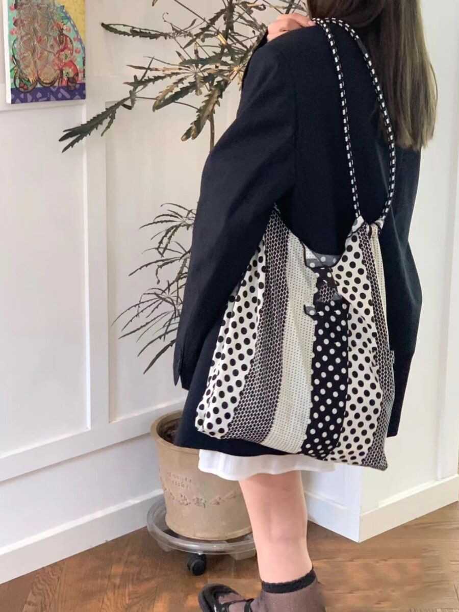 Polka Dot Tote Bag - Versatile Portable Shoulder Bag, Large Capacity Eco-Friendly Hobo Bag for Women -dropshippingabc.com