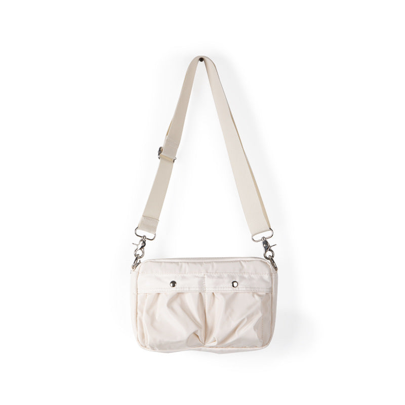 Women's Pleated Nylon Crossbody Bag - Small Square Shoulder Purse with Front Pockets -dropshippingabc.com