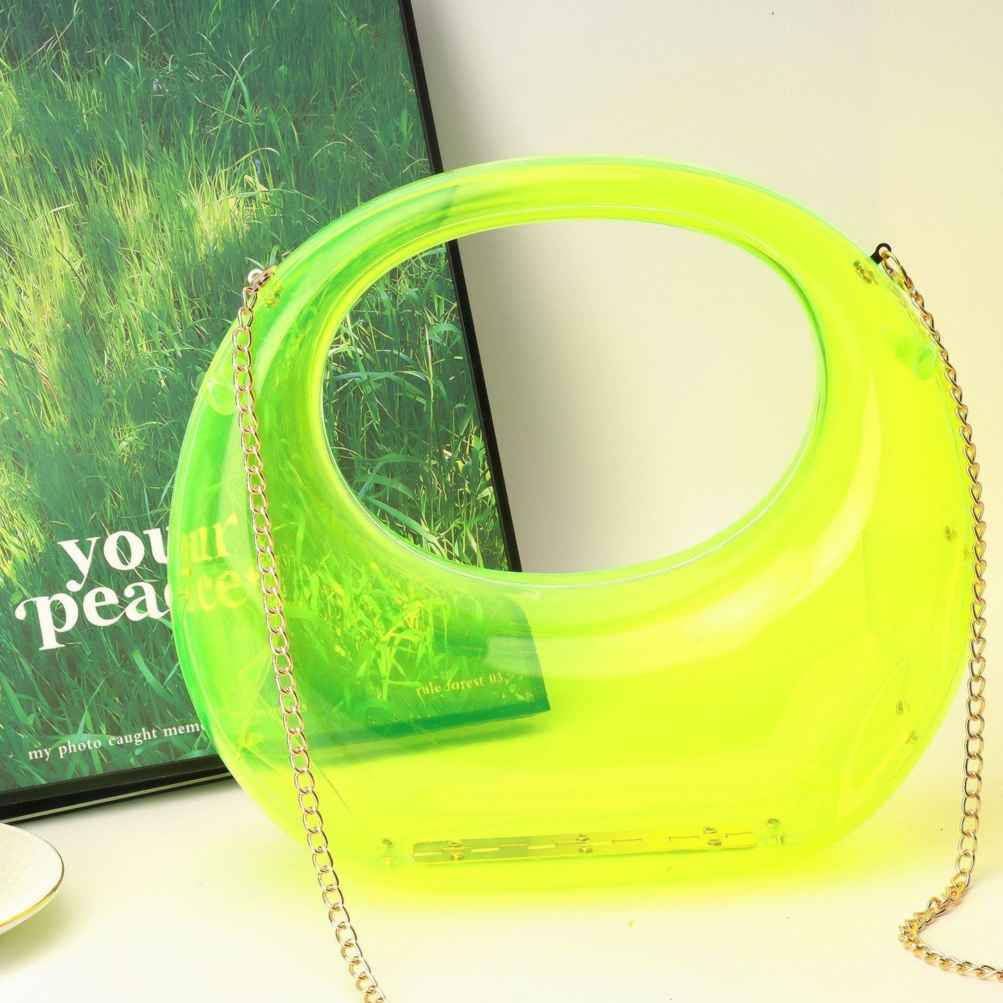 Acrylic Evening Clutch Purse - Gold & Silver Wedding Prom Bag with Chain, Stylish Makeup Clutch Box for Parties