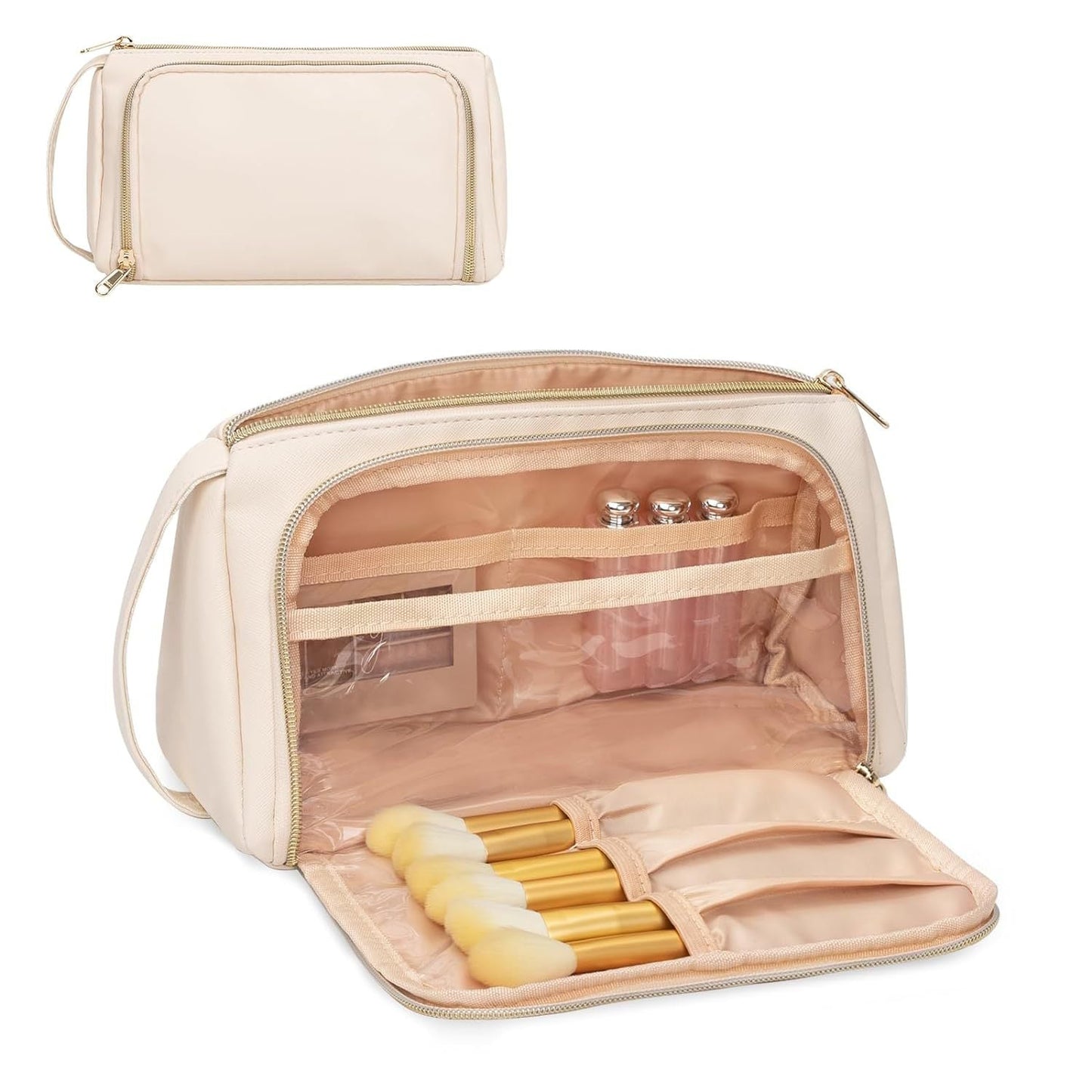 Large Capacity Travel Makeup Bag - Versatile Cosmetic Organizer & Portable Toiletry Case -dropshippingabc.com