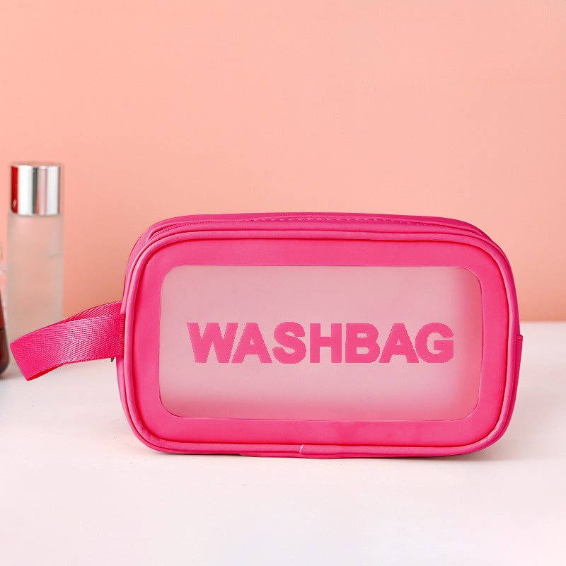 Frosted PU Three-Piece Toilet Bag - Large Capacity PVC Toiletries & Translucent Cosmetics Organizer -dropshippingabc.com