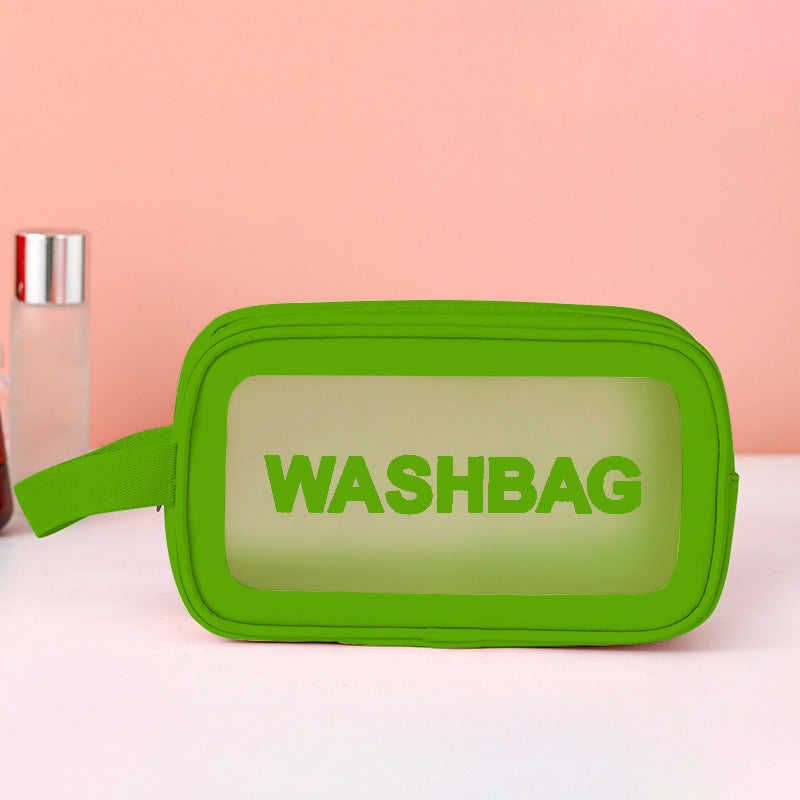 Frosted PU Three-Piece Toilet Bag - Large Capacity PVC Toiletries & Translucent Cosmetics Organizer -dropshippingabc.com