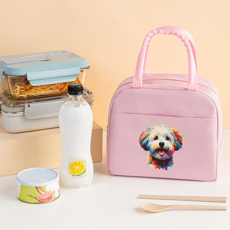 Letter pattern printed thermal insulation bag, lunch box bag, tote aluminum foil ice bag, lunch storage picnic bag, fresh-keeping bag