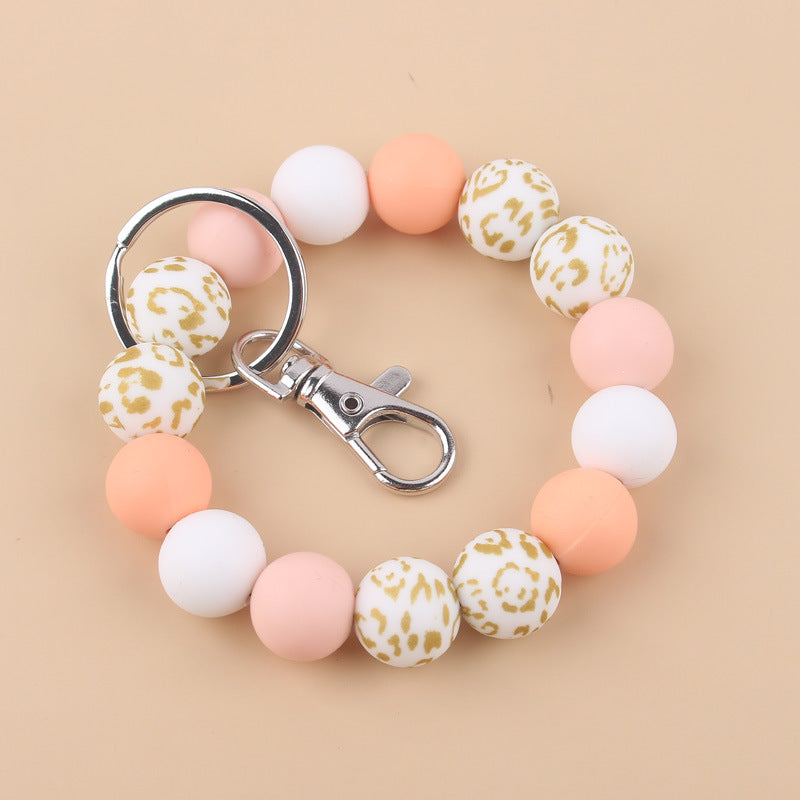 Silicone Beads Cow Sunflower Keychain Accessories, Creative Pendant Bracelet Bracelet Keyring Female - dropshippingabc.com
