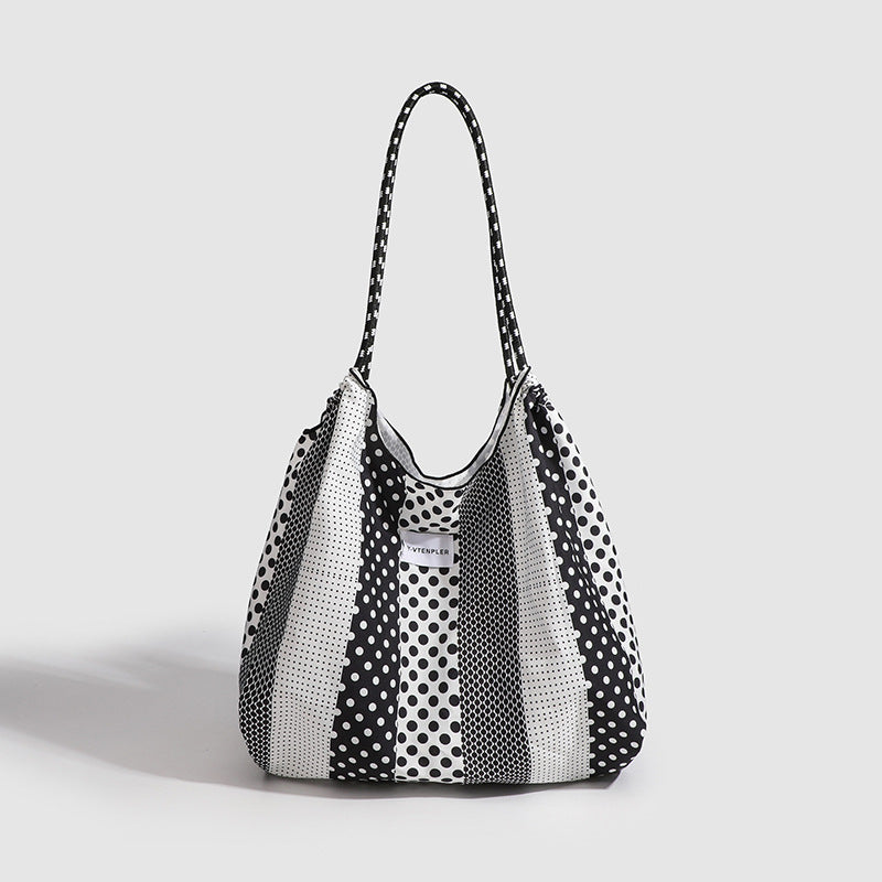Polka Dot Slouch Tote Bag - Versatile & Portable Shoulder Bag, Large-Capacity Eco-Friendly Hobo Bag -dropshippingabc.com