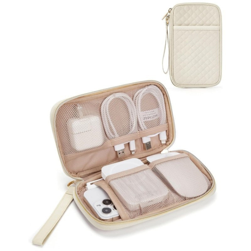 Zip Around Wristlet Wallet for Women with Headphone Cable Storage - Travel Cable Organizer Bag -dropshippingabc.com