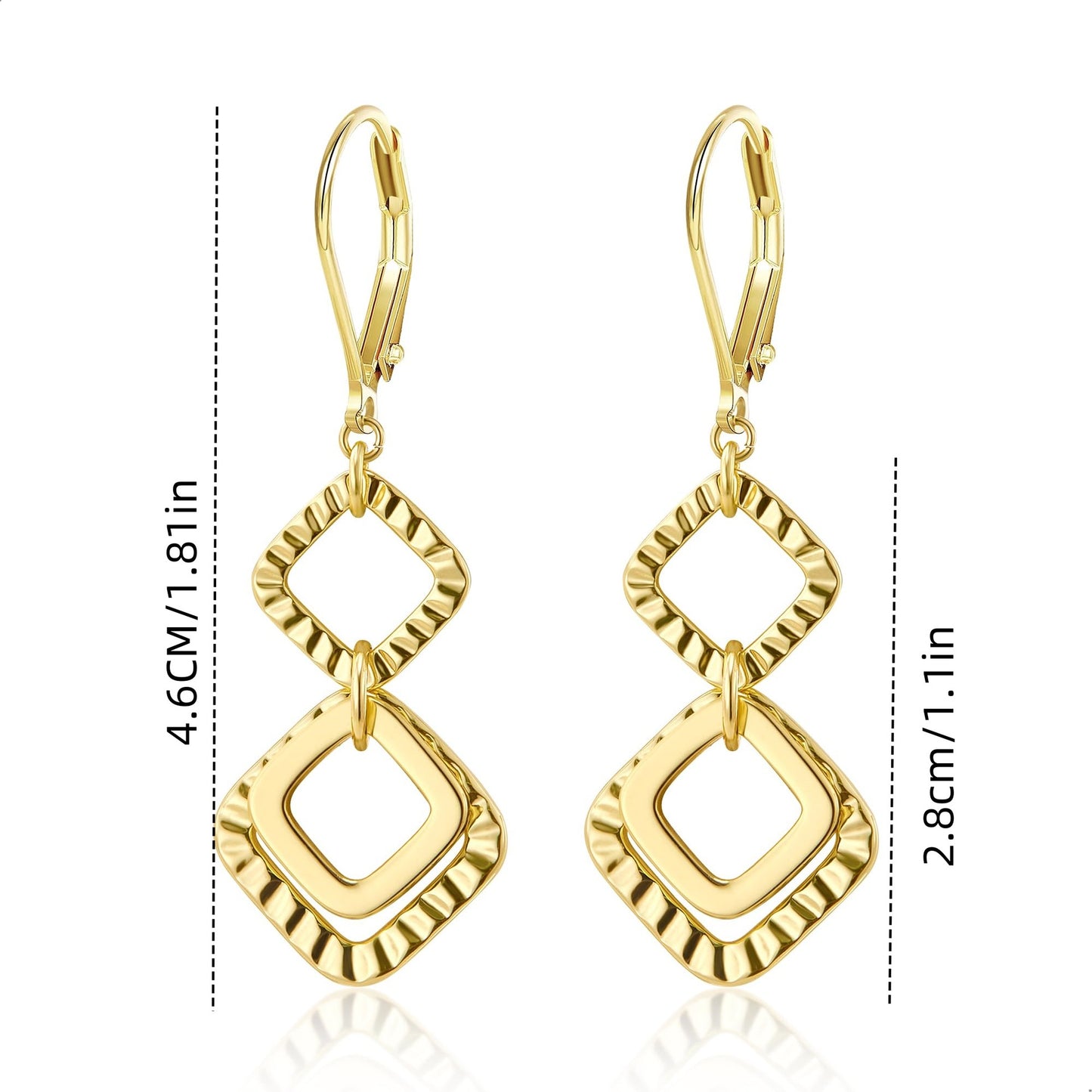 Brass real gold electroplating niche light luxury karst pleated earrings women's earrings -dropshippingabc.com