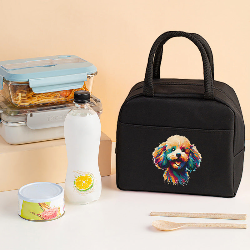 Letter pattern printed thermal insulation bag, lunch box bag, tote aluminum foil ice bag, lunch storage picnic bag, fresh-keeping bag