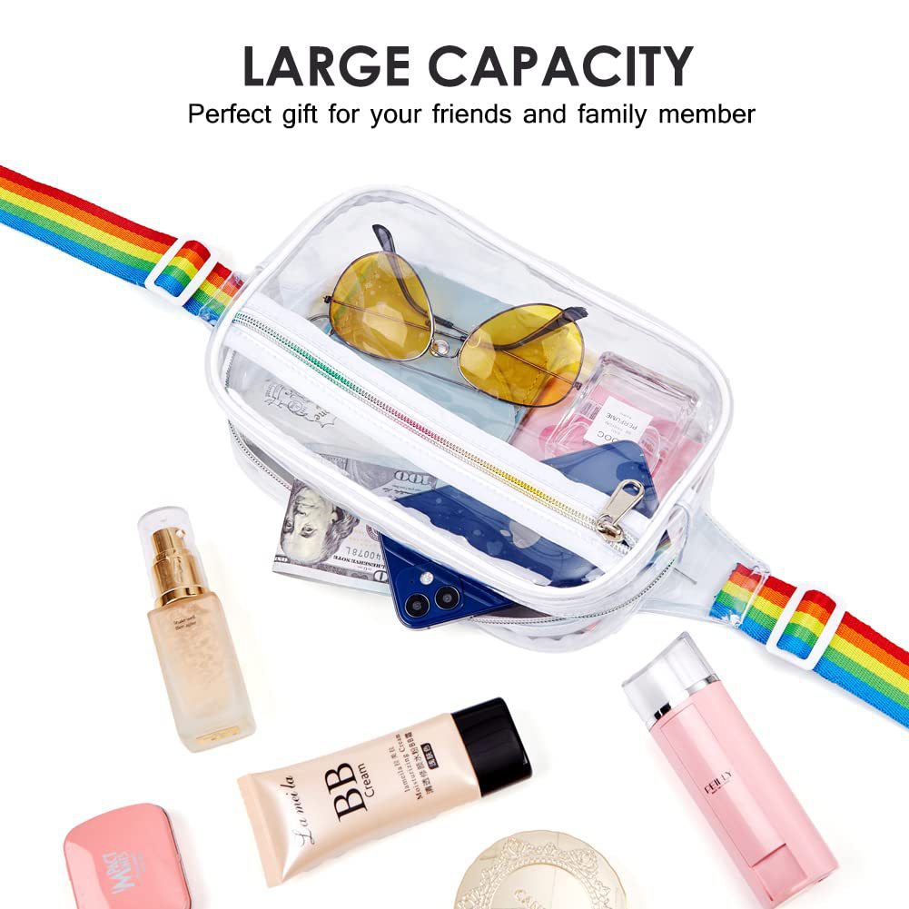 PVC Transparent Belt Bag – Adjustable Shoulder Strap Crossbody Fanny Pack for Sports & Travel – Waterproof Chest Purse with Stylish Design -dropshippingabc.com