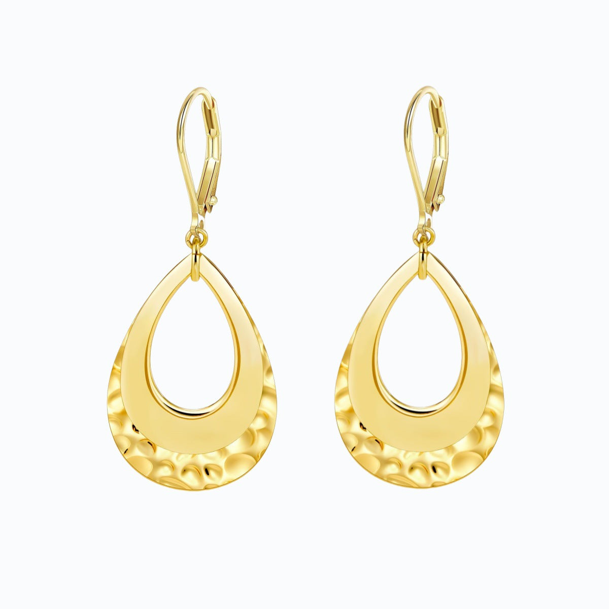 Brass real gold electroplating niche light luxury karst pleated earrings women's earrings -dropshippingabc.com