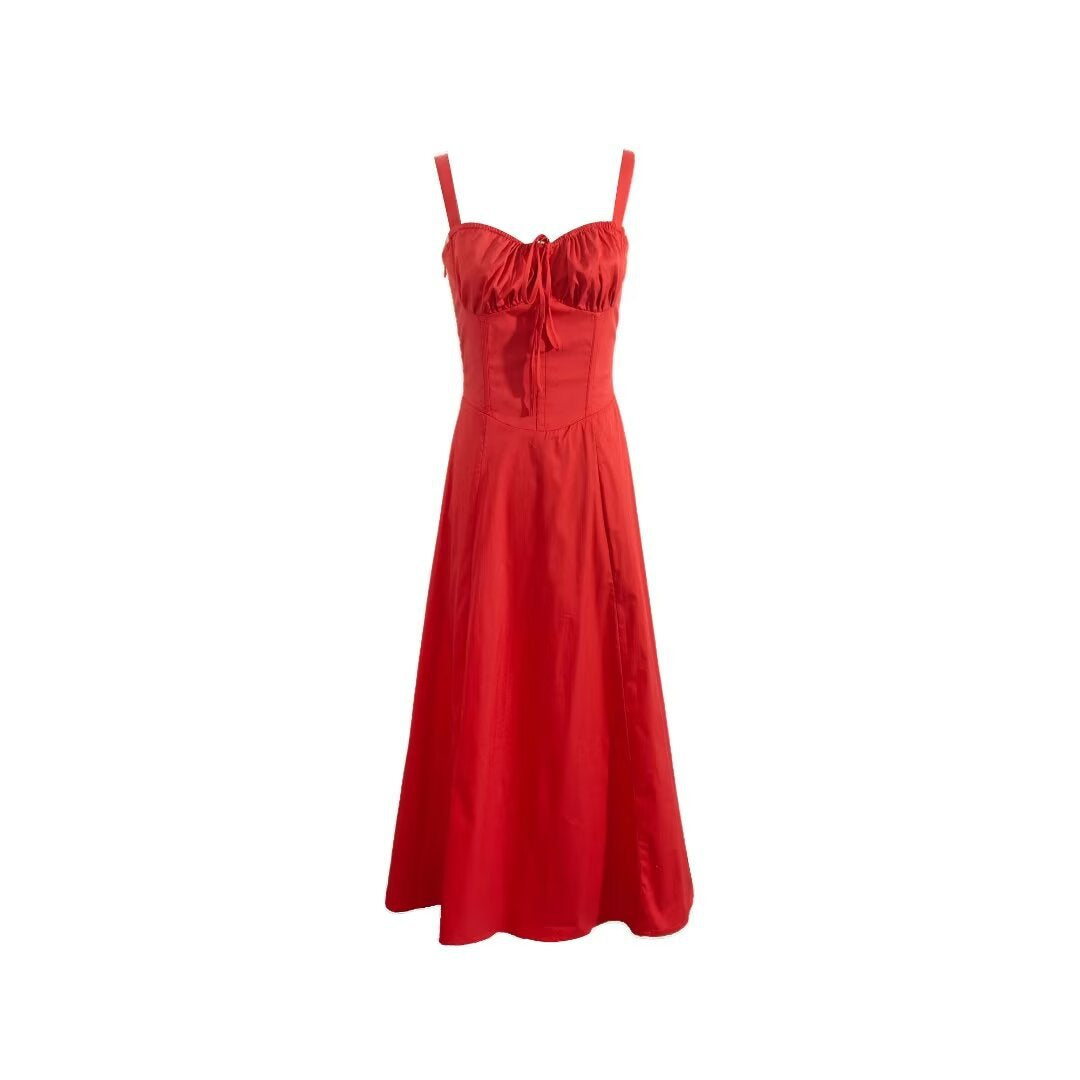 Women's Square Neck Corset Maxi Dress - Floral Printed High Waist A-Line Long Dress -dropshippingabc.com