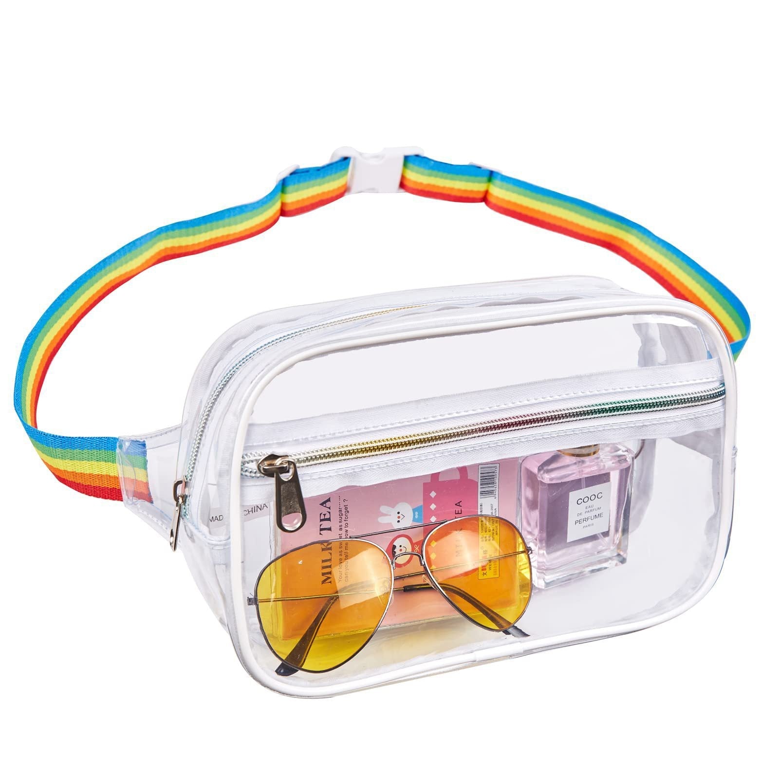 PVC Transparent Belt Bag – Adjustable Shoulder Strap Crossbody Fanny Pack for Sports & Travel – Waterproof Chest Purse with Stylish Design -dropshippingabc.com