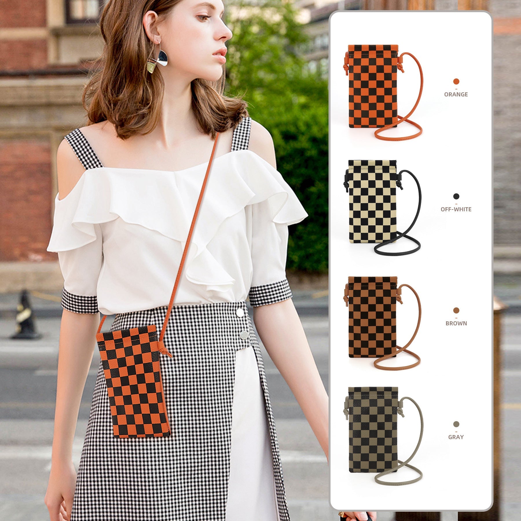 Vegan Leather Phone Crossbody Bag - Mini Mobile Phone Holder Pouch -dropshippingabc.com