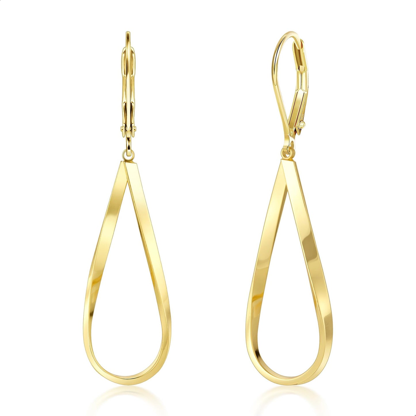 Gold  Earrings for Women Hypoallergenic Leverback Drop Dangle Earrings Trendy 14K Gold Plated Twisted Spiral Teardrop Rhombus Heart Dangle Earring for Women Dainty Fashion Jewelry Gifts -dropshippingabc.com