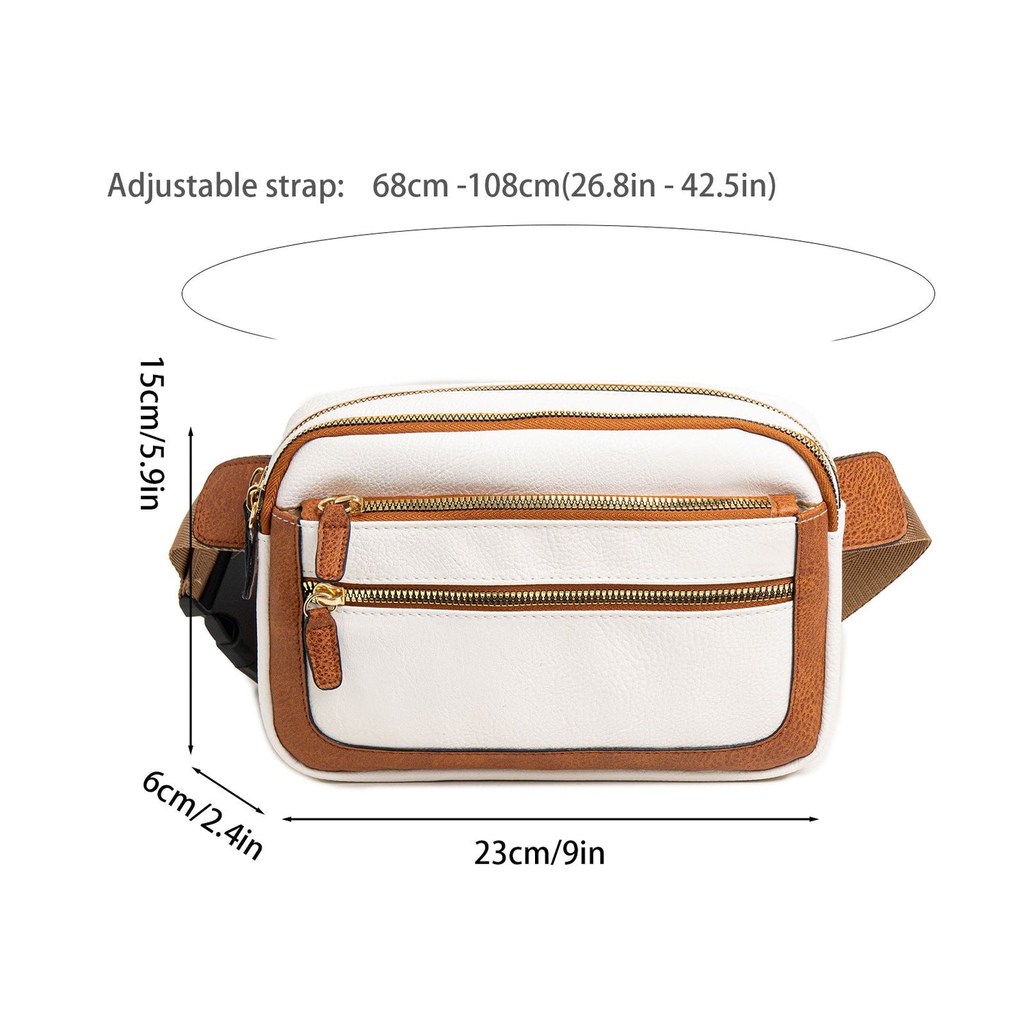 Multifunctional Fashion Fanny Pack – Adjustable Shoulder Strap Travel Breast Bag in Vegan Leather, Ideal Chest Purse for Holiday Sports and Running, Stylish Crossbody Waist Bag for Women -dropshippingabc.com