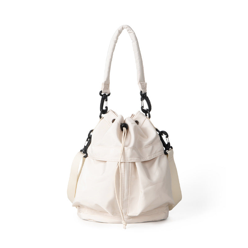 Oxford Cloth Pleated Shoulder Bag - Women's Large Capacity Bucket Hobo Bag for Leisure & Commute -dropshippingabc.com