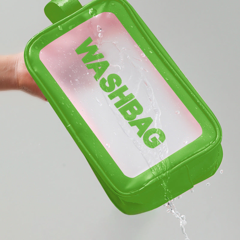 Frosted PU Three-Piece Toilet Bag - Large Capacity PVC Toiletries & Translucent Cosmetics Organizer -dropshippingabc.com