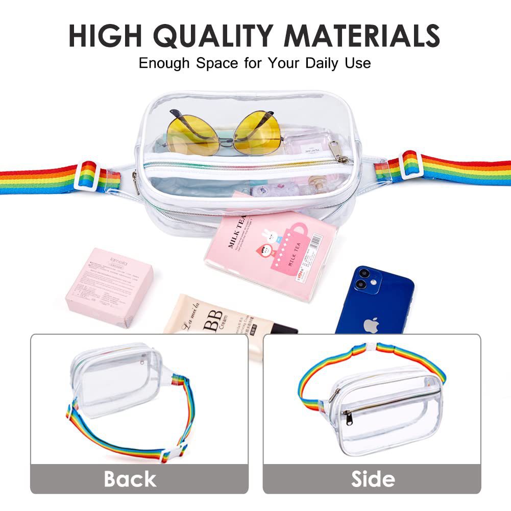 PVC Transparent Belt Bag – Adjustable Shoulder Strap Crossbody Fanny Pack for Sports & Travel – Waterproof Chest Purse with Stylish Design -dropshippingabc.com