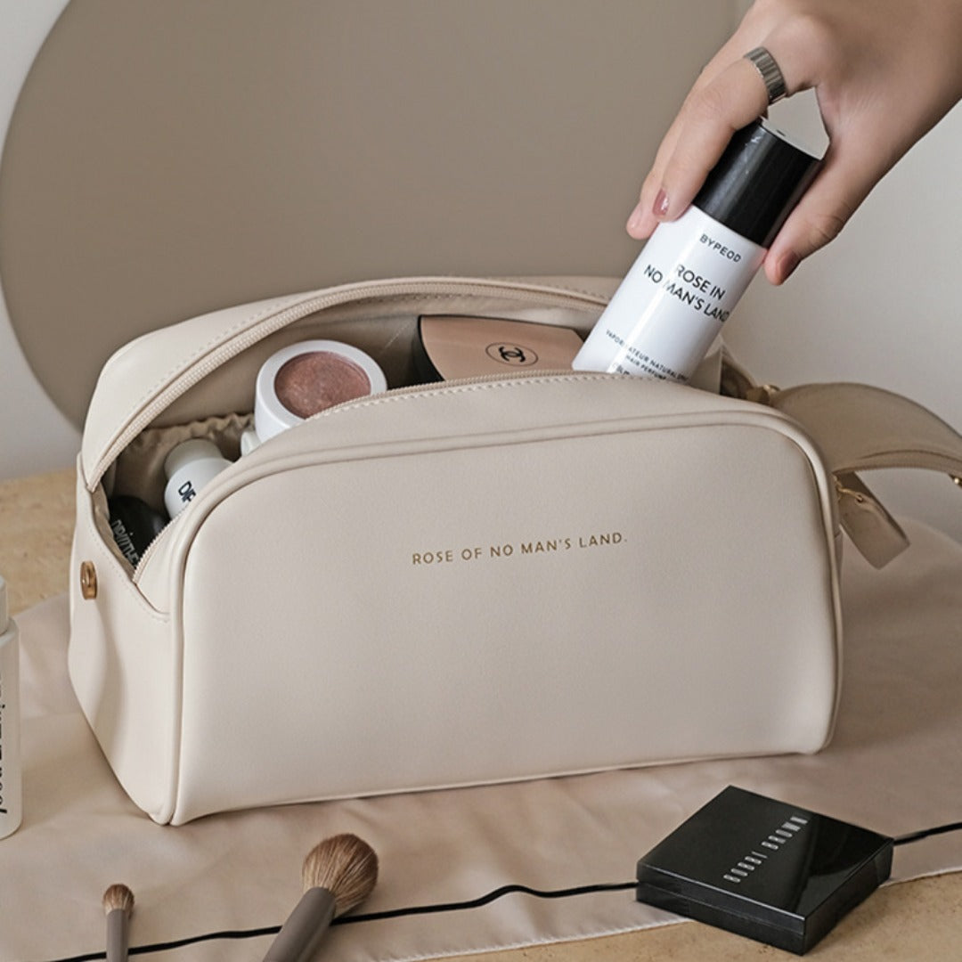 PU waterproof cosmetic bag, large capacity portable travel bag, travel makeup bag, Makeup bag organizers, Makeup bags small -dropshippingabc.com