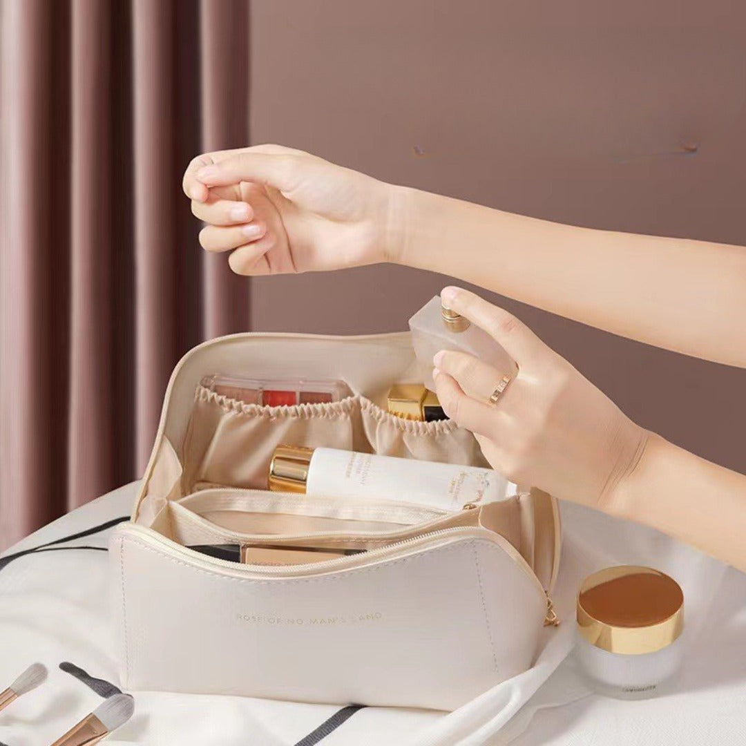Stylish Large Capacity Makeup Bag for Women - Versatile Travel Toiletry Organizer with Compartments -dropshippingabc.com