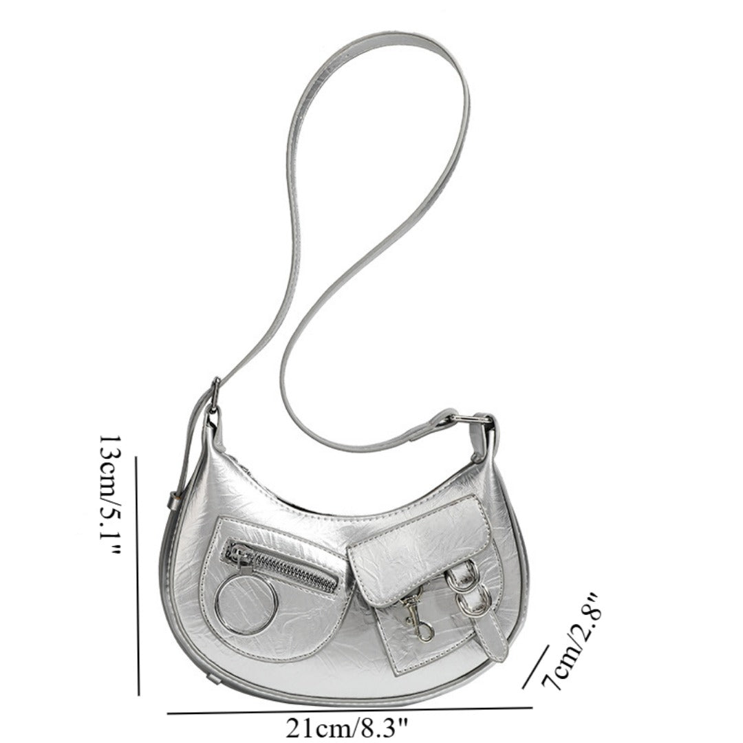 Stylish Retro Small Crossbody Bag - Versatile Punk Crescent Bag for Everyday Casual Use -dropshippingabc.com