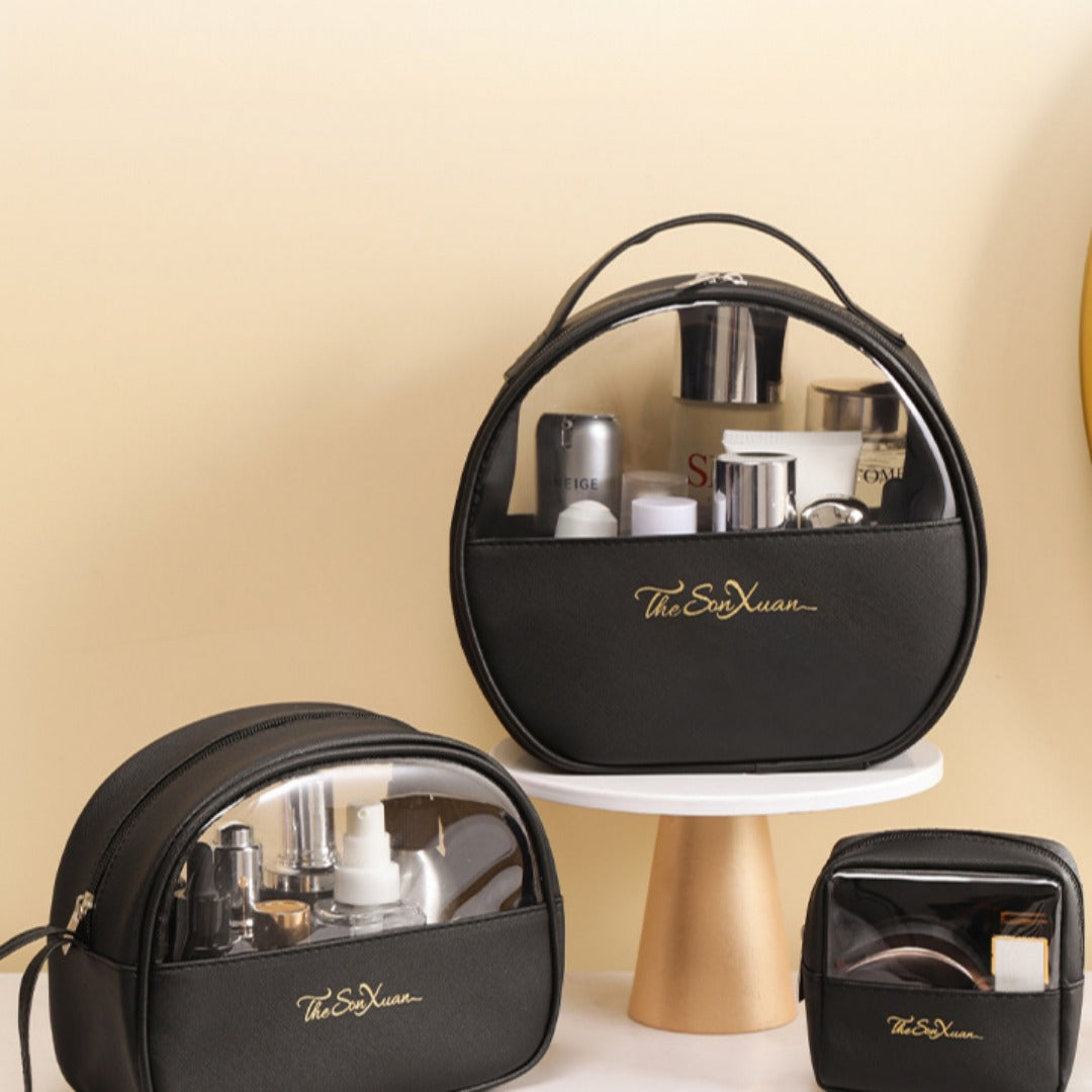 Translucent PU Makeup Bag - Large Capacity Waterproof Toiletry Organizer & Skincare Storage -dropshippingabc.com