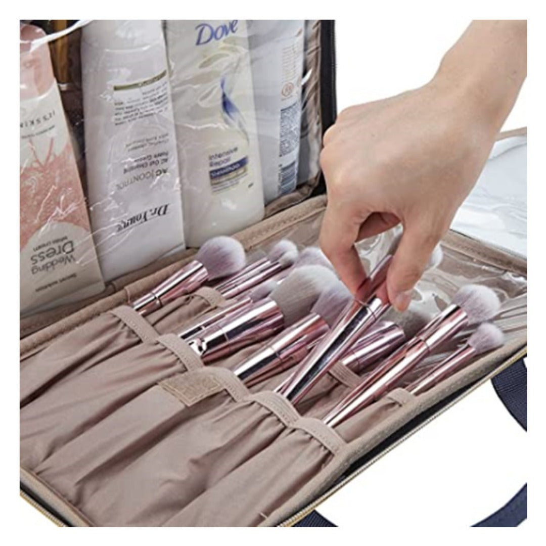Travel Makeup Bag Organizer - Large Wash Bag & Cosmetic Storage Kit for Women -dropshippingabc.com