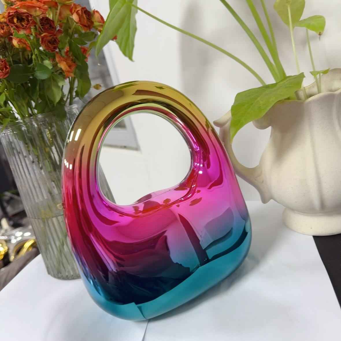 Small Cute Acrylic Clutch Purse - Versatile Chain Strap Evening Bag for Party & Dinner