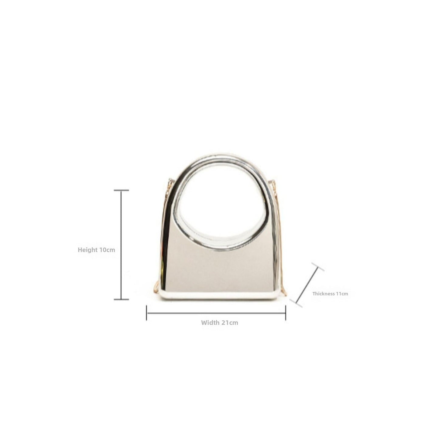 Acrylic Evening Bag with Metal Top Handle - Prom Clutch Purse with Detachable Crossbody Chain -dropshippingabc.com