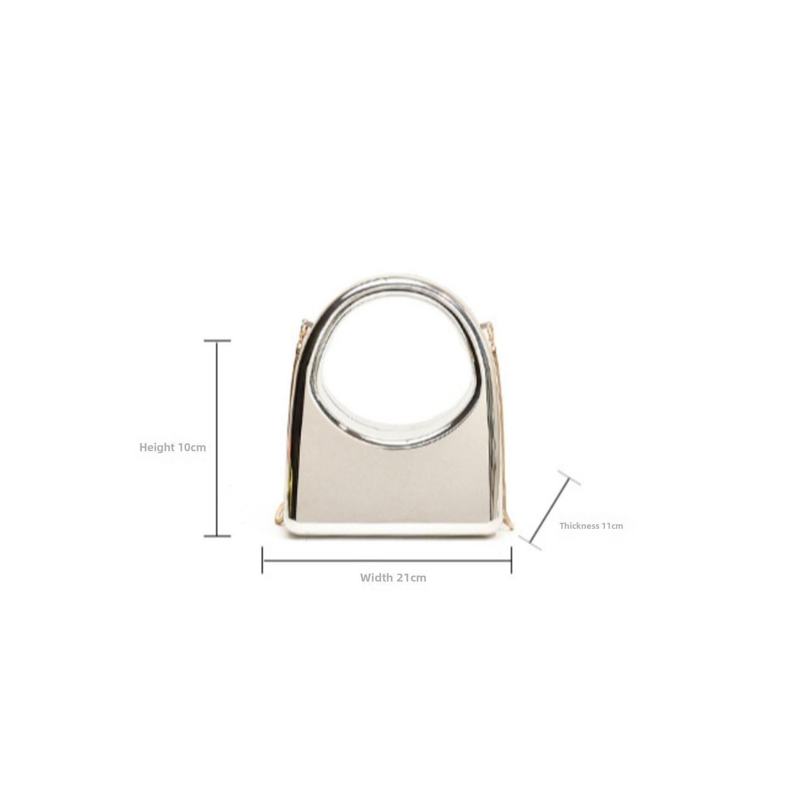 Acrylic Evening Bag with Metal Top Handle - Prom Clutch Purse with Detachable Crossbody Chain -dropshippingabc.com