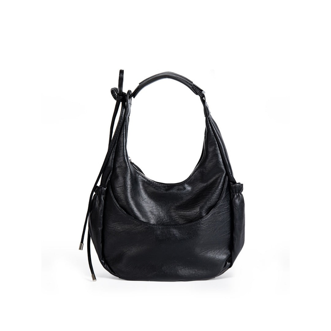 Large Capacity Black Hobo Bag for Women - Versatile Shoulder Hobo Bag -dropshippingabc.com