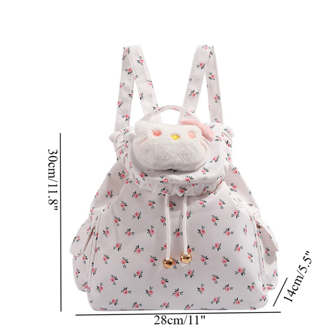 Cute Floral Canvas Backpack for Girls & Teens - Small Versatile School Bag for Daily Commute -dropshippingabc.com