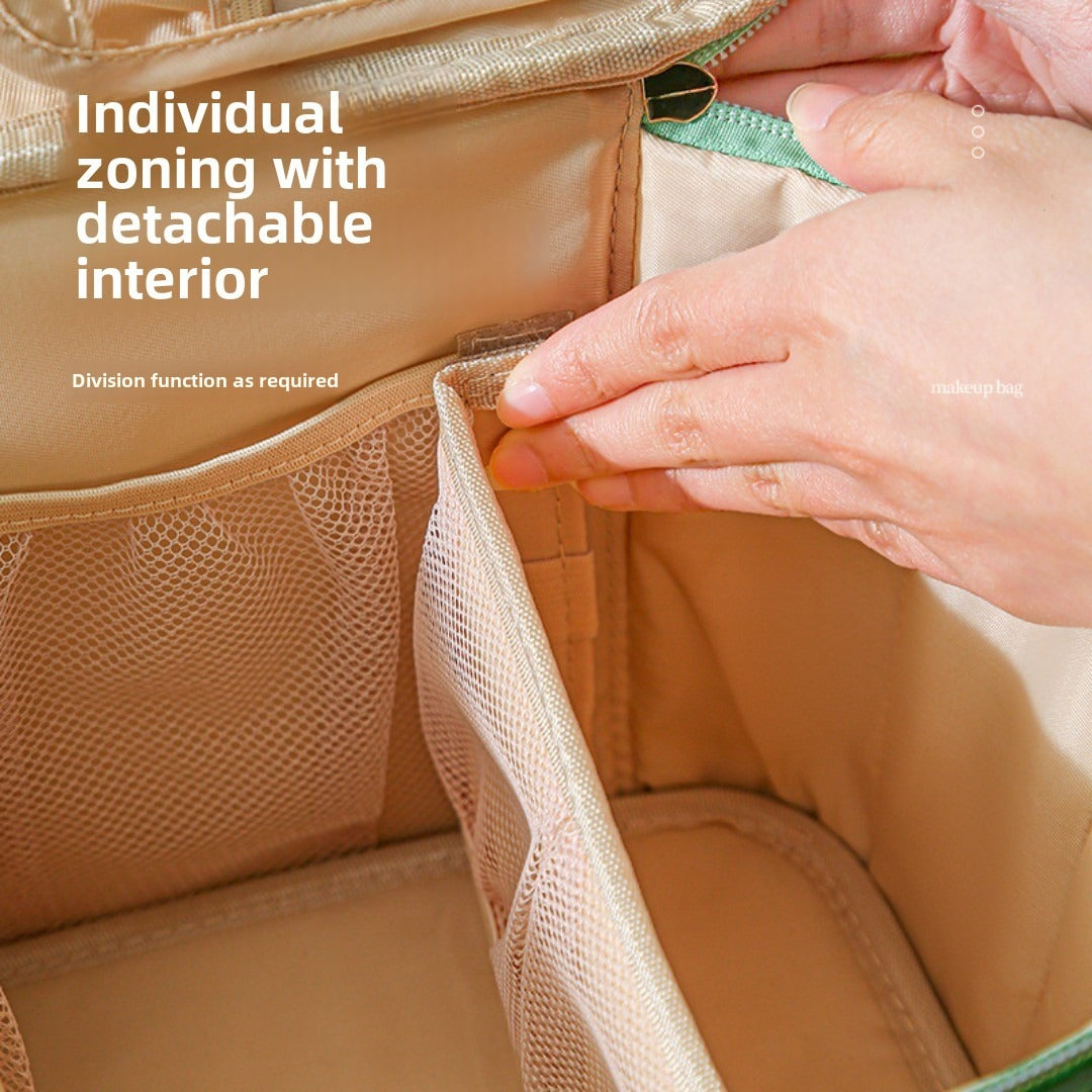 Large Capacity Travel Makeup Bag - Waterproof Cosmetic Organizer with Multi-Functional Partitions -dropshippingabc.com
