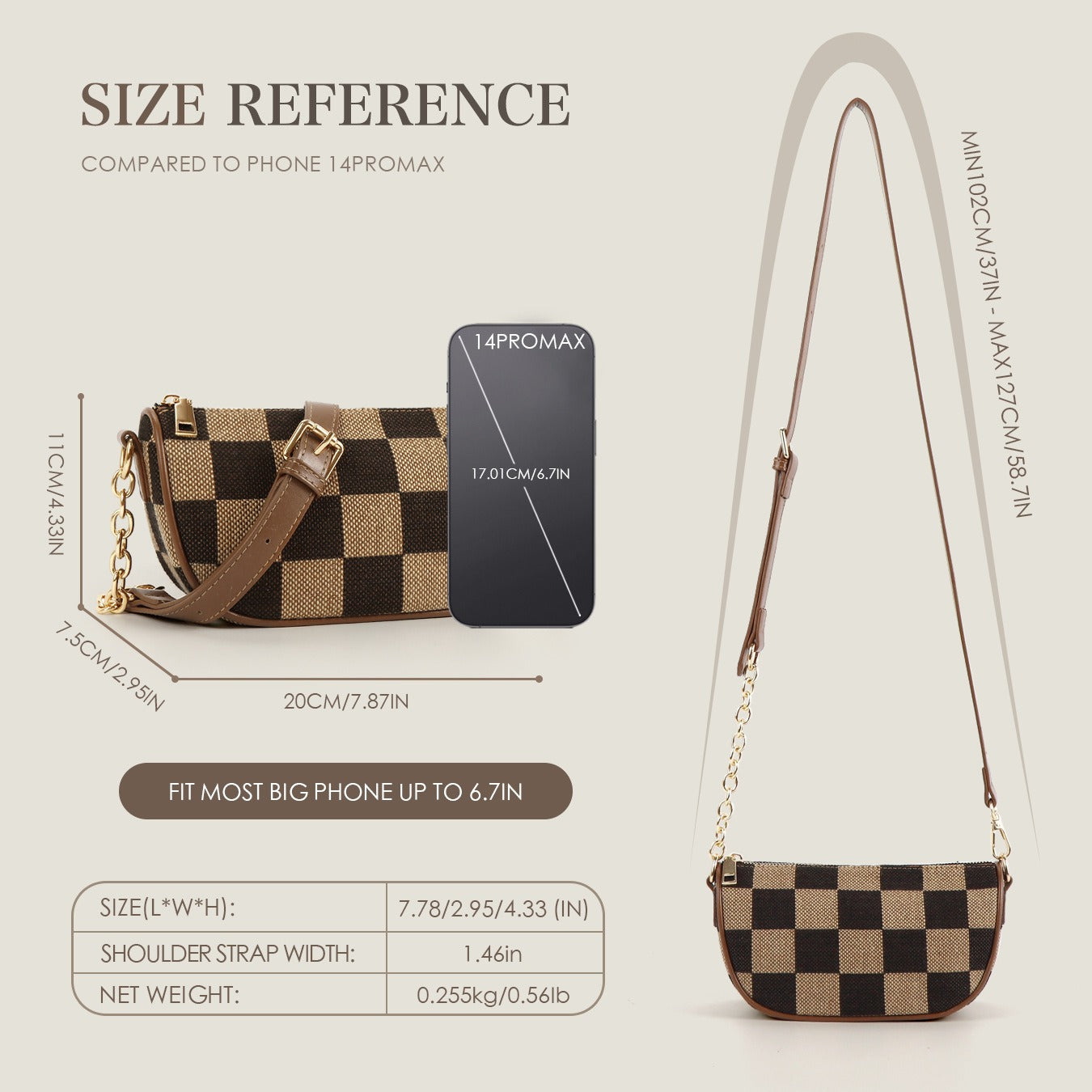 Small Crossbody Bag – Versatile Commute with Checkerboard Canvas, Compact Earphone Bag, Stylish 2-in-1 Chest Bag & Fanny Pack for Everyday Use -dropshippingabc.com